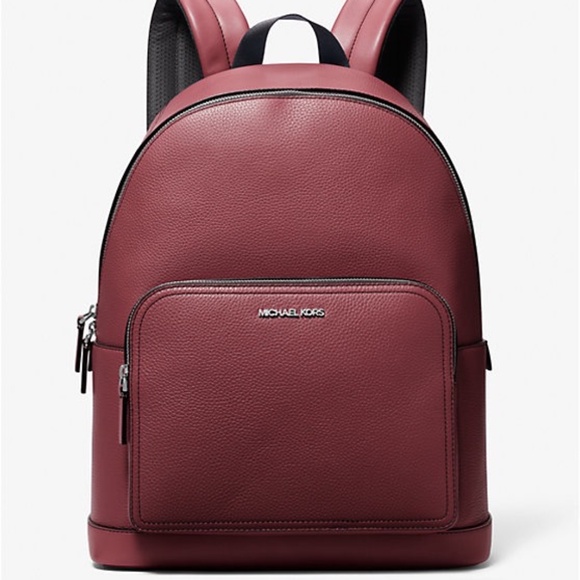 Michael Kors Cooper Pebbled Leather Commuter Backpack In Oxblood  NWT - Picture 1 of 3